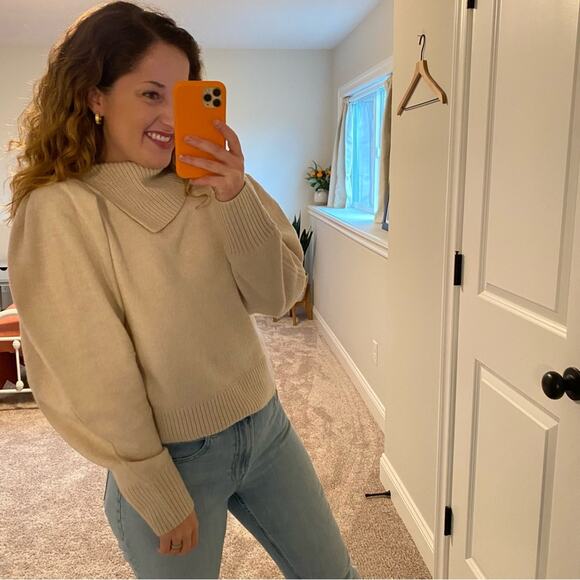 Ulla Johnson Cream Neutral Merino Wool Sweater Medium - Picture 3 of 16